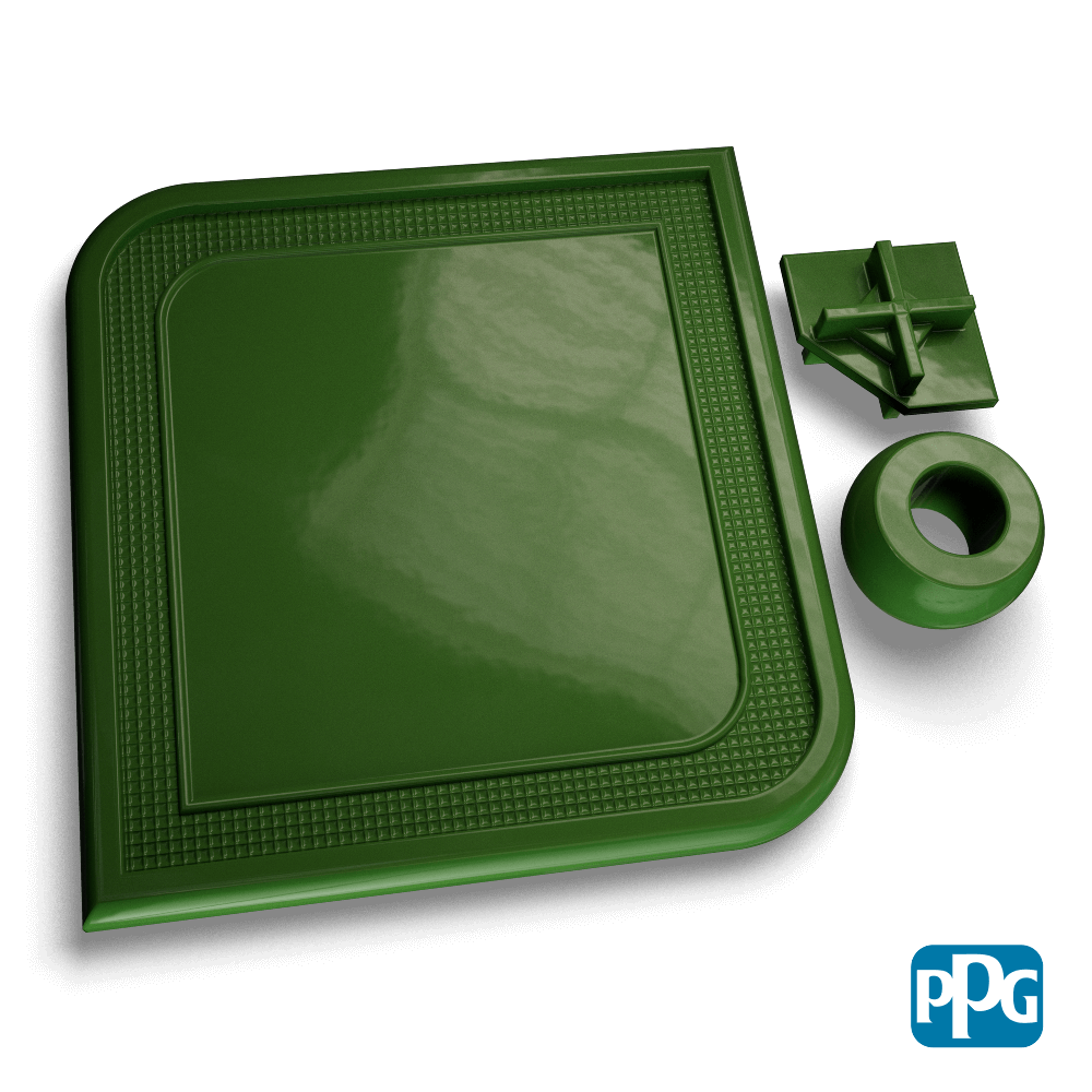 RAL 6002 LEAF GREEN powder coating color swatch image