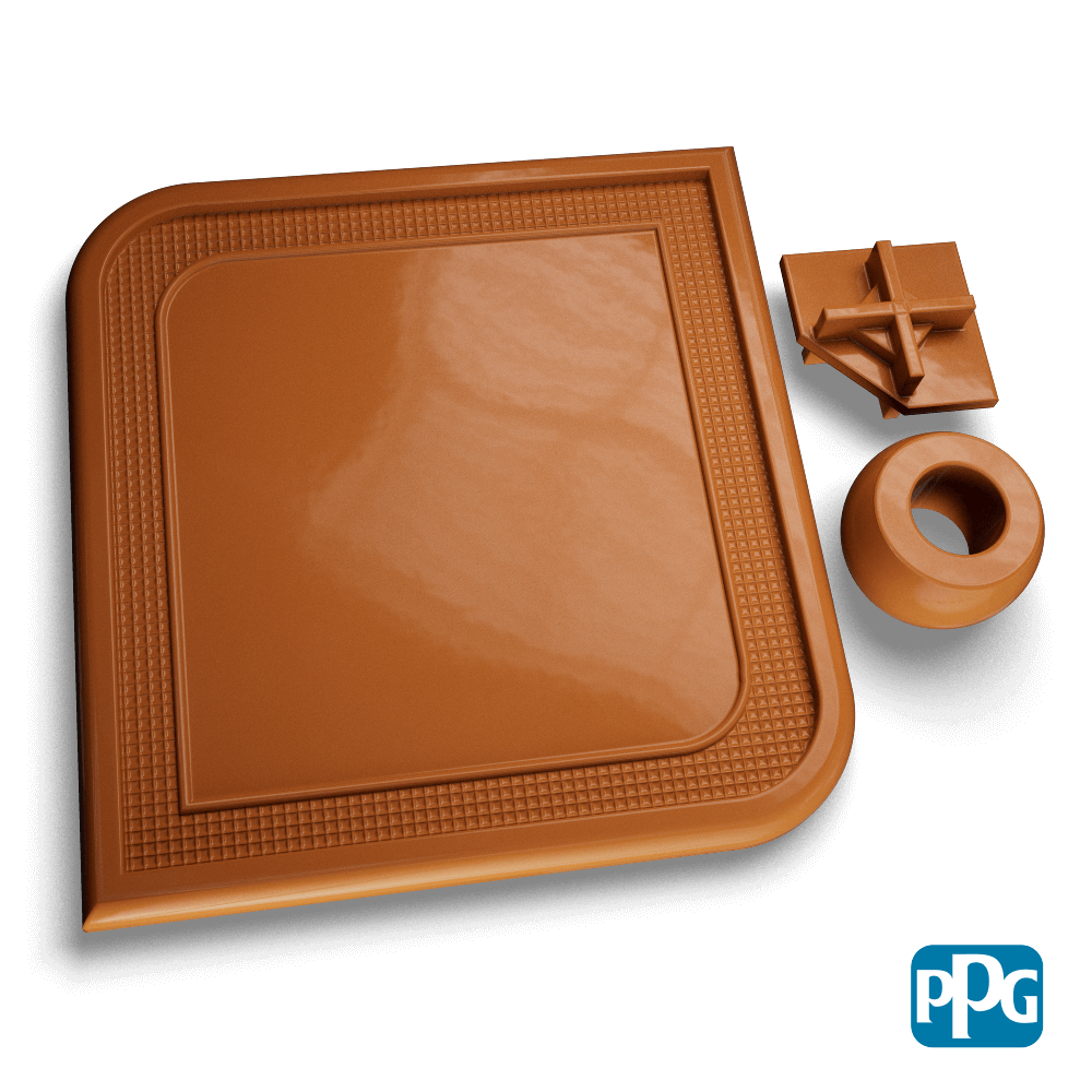 RAL 8001 OCHER BROWN powder coating color swatch image