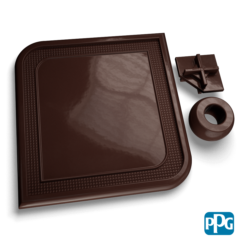 RAL 8017 CHOCOLATE BROWN powder coating color swatch image