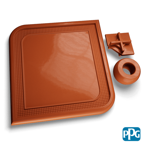 RAL 8023 ORANGE BROWN powder coating color swatch image