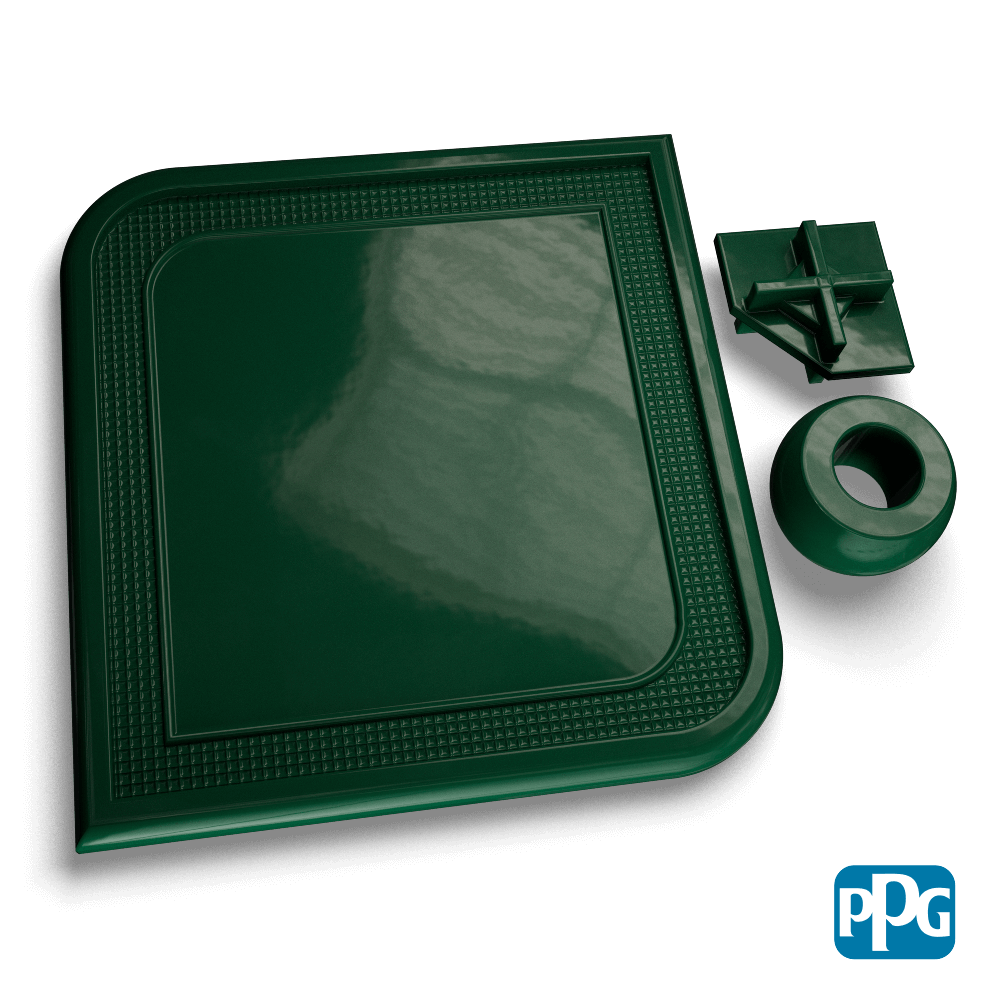 RAL 6005 MOSS GREEN powder coating color swatch image