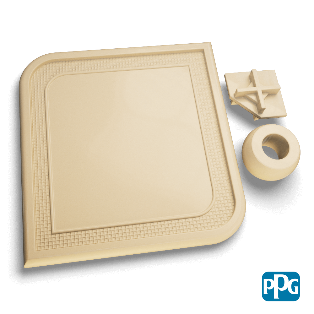 RAL 1013 OYSTER WHITE powder coating color swatch image