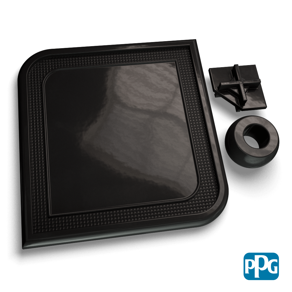 RAL 9004 SIGNAL BLACK powder coating color swatch image