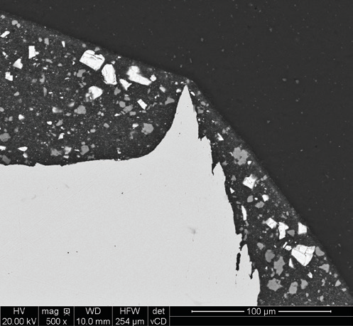 Conventional DTM powder electron microscope image