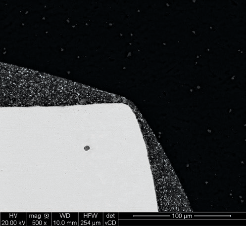 Conventional DTM powder electron microscope image